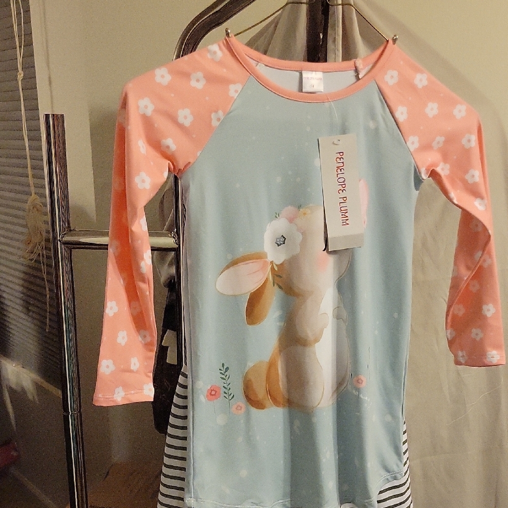 Kids Pajamas - Blue and Pink Bunny Design
